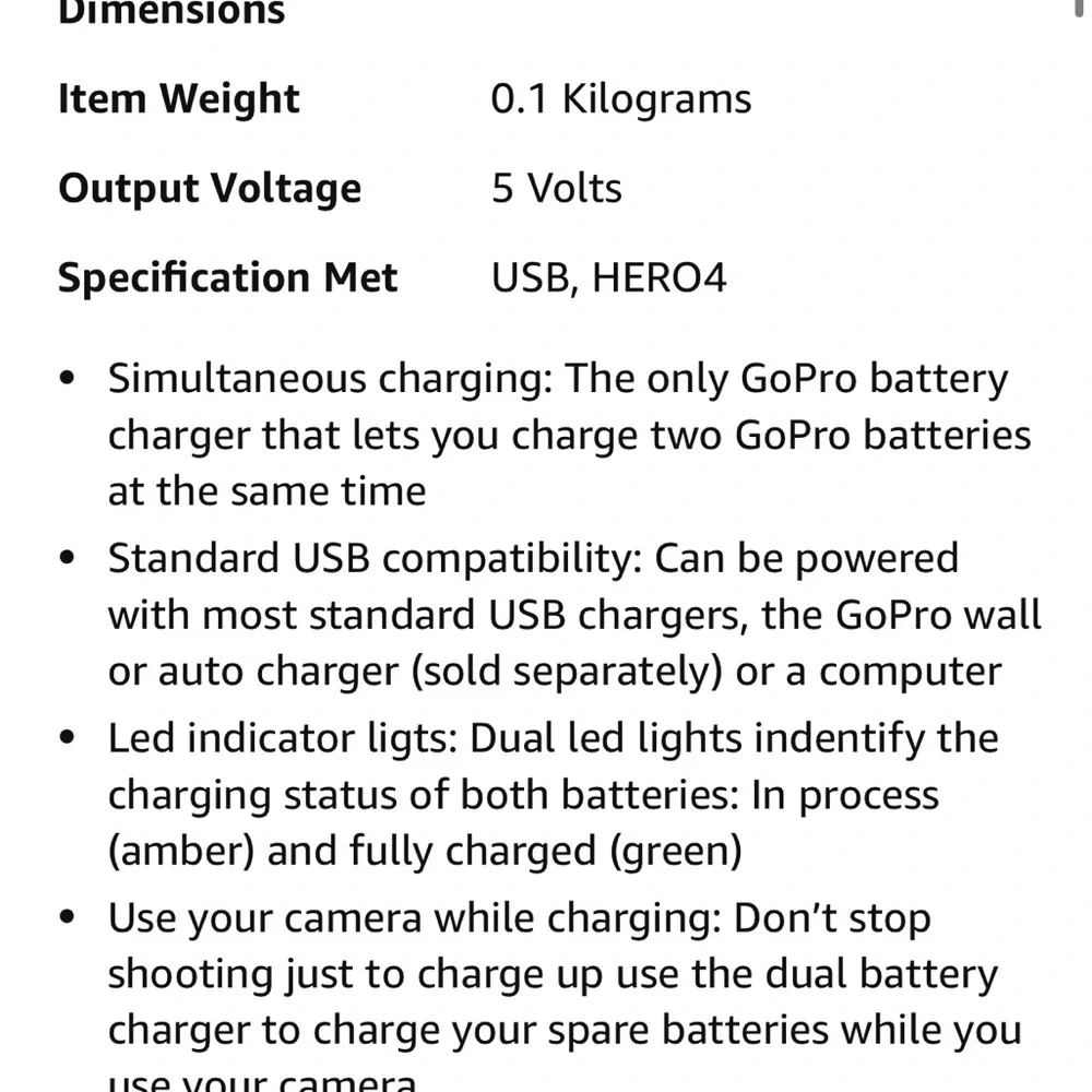GoPro Dual Battery Charger + Battery (for Hero4 Black/Hero4 Silver)